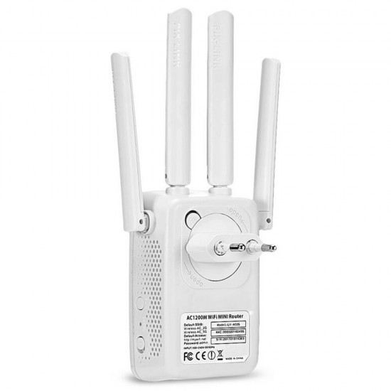 1200Mbps Dual Band Wireless Wi-Fi AP WiFi Repeater Extender Wall Plug Router Amplifier Signal Booster