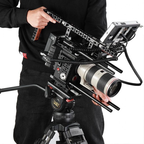 2297 Top Handle Straight Extension with ARRI Locating Hole Built-in Wood to Extend DSLR Camera Cage Top Handle