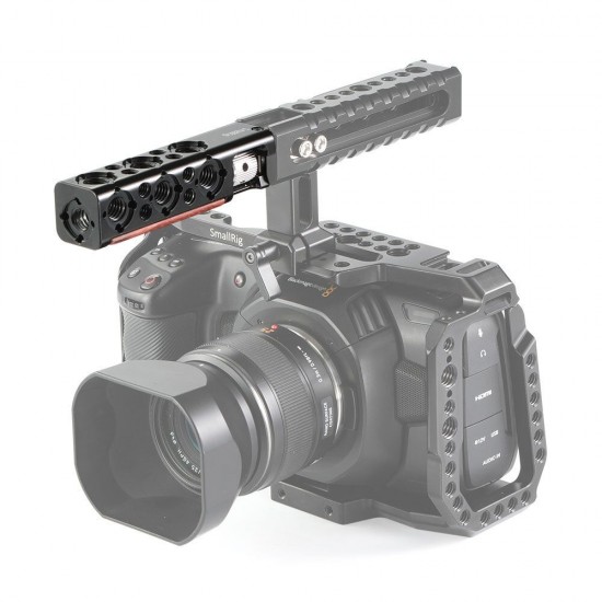 2297 Top Handle Straight Extension with ARRI Locating Hole Built-in Wood to Extend DSLR Camera Cage Top Handle