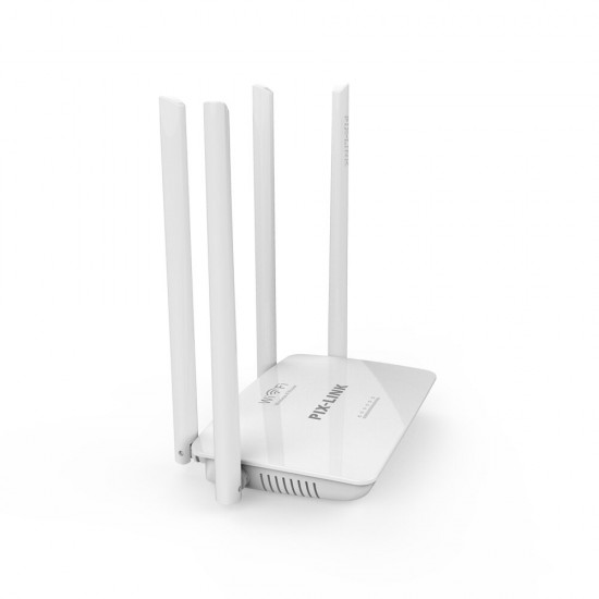 300Mbps Wireless Router Dual Band WiFi Repeater Signal Booster Gigabit Signal Amplifier with 4 External Antennas LV-WR08