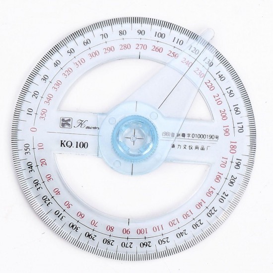 10cm Plastic 360 Degree Protractor Ruler Angle Finder Swing Arm School Office