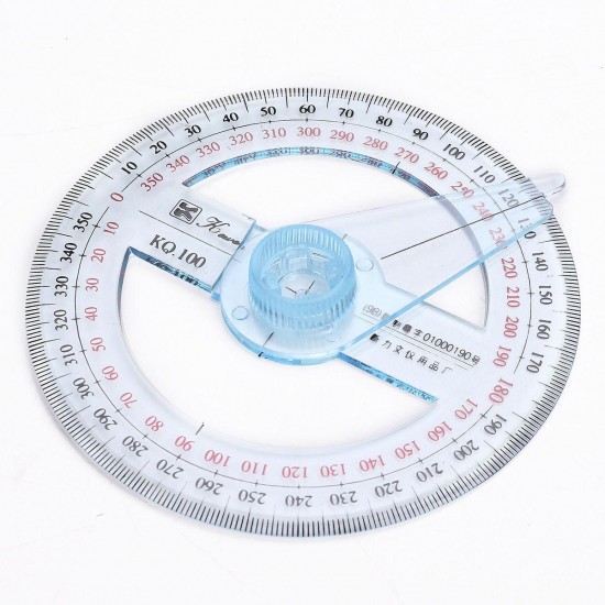 10cm Plastic 360 Degree Protractor Ruler Angle Finder Swing Arm School Office