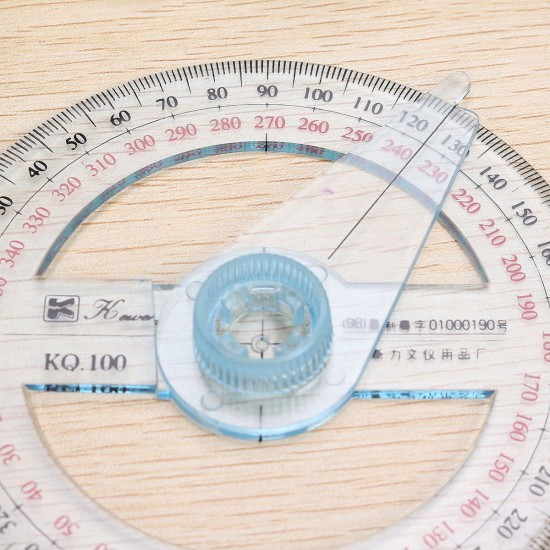 10cm Plastic 360 Degree Protractor Ruler Angle Finder Swing Arm School Office