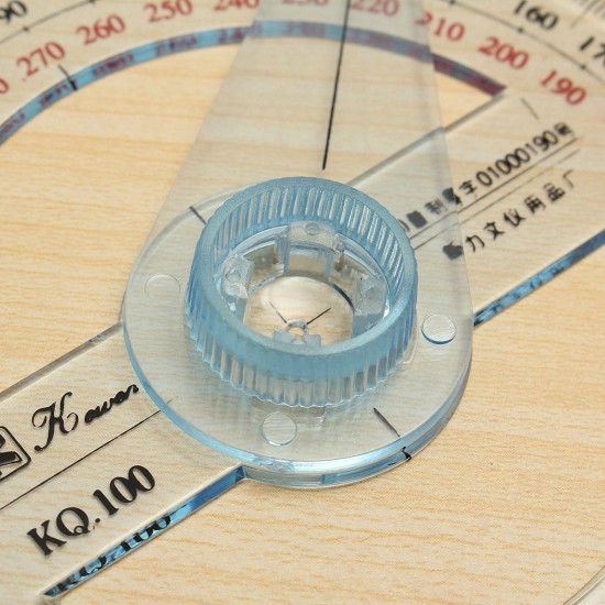 10cm Plastic 360 Degree Protractor Ruler Angle Finder Swing Arm School Office
