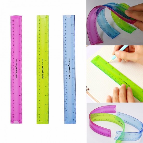 12'' 30cm Super Flexible Ruler Rule Measuring Tool Stationery for Office School