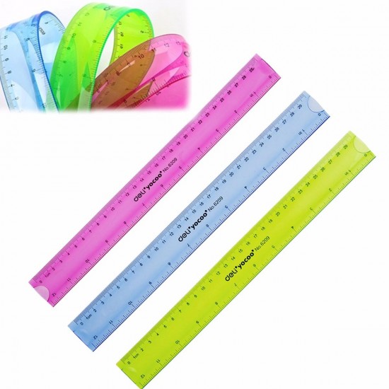 12'' 30cm Super Flexible Ruler Rule Measuring Tool Stationery for Office School