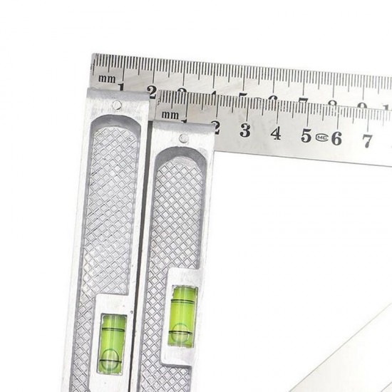 150mm 200mm Triangle Ruler Measuring Tool 90° Alloy with Level Bubble