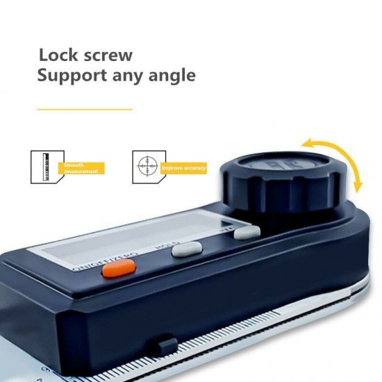 200MM 2 in 1 Electronic Digital Display Angle Ruler Protractor Inclinometer Spirit Level Caliper Plastic Transparent Body