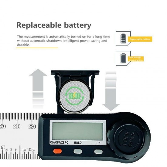 200MM 2 in 1 Electronic Digital Display Angle Ruler Protractor Inclinometer Spirit Level Caliper Plastic Transparent Body