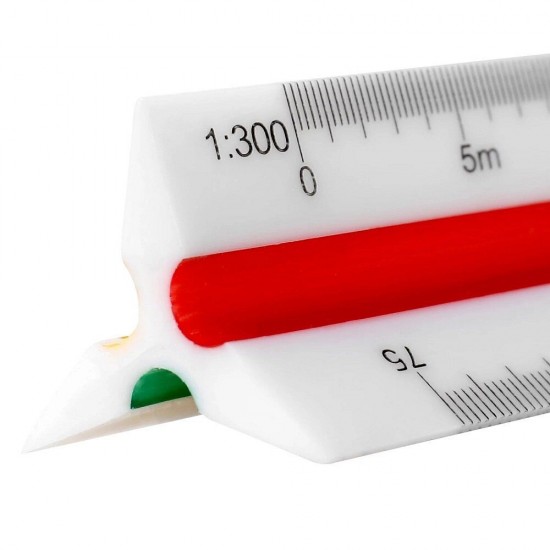 300mm Professional Architect Three-edged Ruler 3 Color-Coded Grooves Available with Protective Cover 300mm Professional Architect Three-edged Ruler 3 Color-Coded Grooves Available with Protective Cover