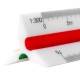 300mm Professional Architect Three-edged Ruler 3 Color-Coded Grooves Available with Protective Cover