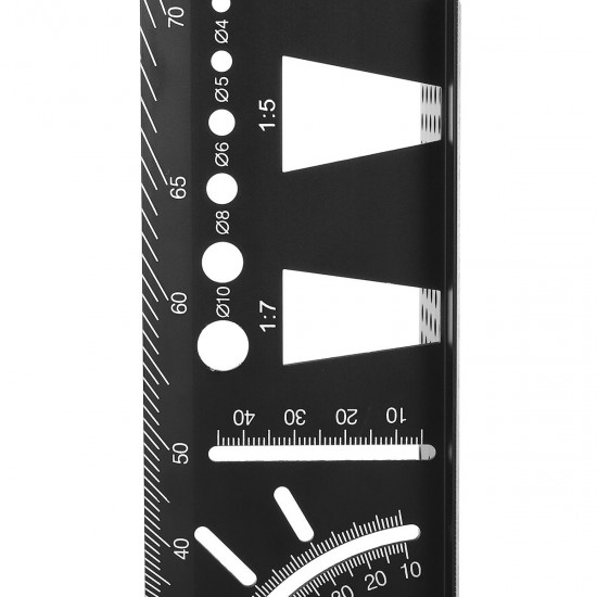 3D Woodworking 45°/90° Angle Measuring Aluminum Alloy Square Size Measure Tool Gauge Ruler For Drilling