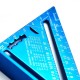 7 inch Metric Aluminum Alloy Triangle Angle Ruler Protractor Measurement Tool Blue