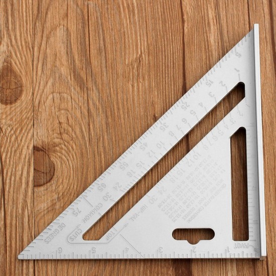 7inch Silver Aluminum Alloy Speed Square Roofing Triangle Angle Protractor Try Square Carpenter's Measuring 7inch Silver Aluminum Alloy Speed Square Roofing Triangle Angle Protractor Try Square Carpenter's Measuring