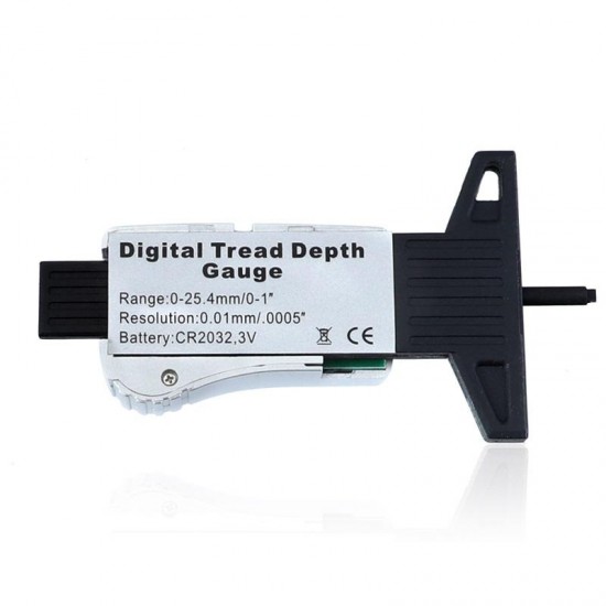 Digital Tread Depth Gauge 0-25.4mm/0.01mm Metric/Inch/Fraction Big LCD Display Caliper Wheel Tread Depth Meter Measuring Tools