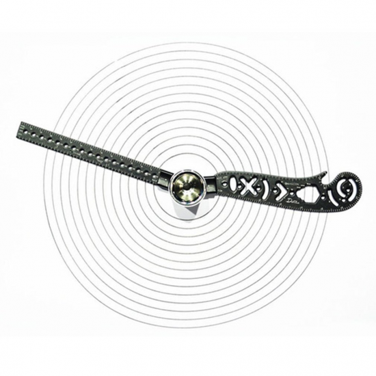 Tool Design Drawing Curved Metallic Ruler Mini Compass Protractor Combo-Circles Drawing Patterns