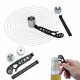 Tool Design Drawing Curved Metallic Ruler Mini Compass Protractor Combo-Circles Drawing Patterns