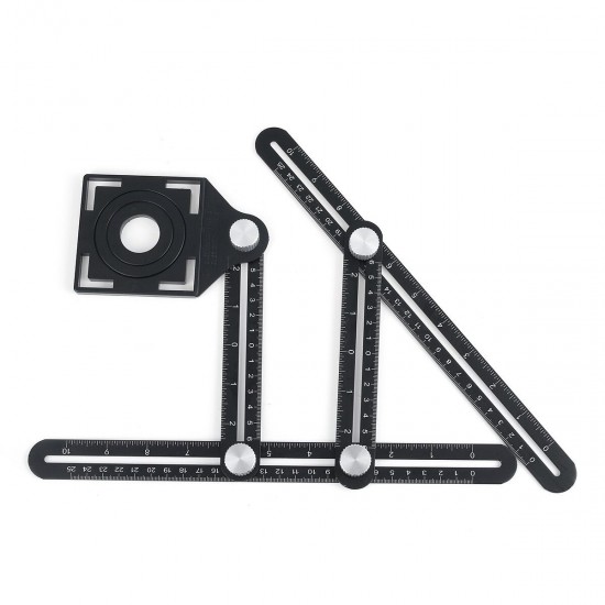 Multi Angle Aluminum 4 Folding Measuring Ruler Positional Template Tool Locator