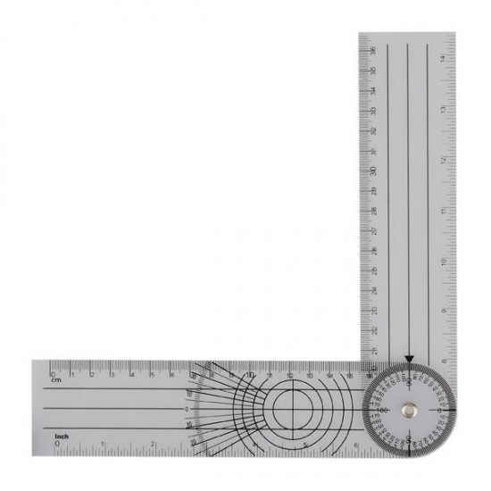 Professional 360 Degree Multi-Ruler Goniometer Angle Spinal Ruler