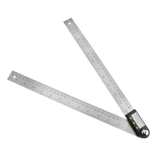 360 Degree 0-300mm Stainless Steel Digital Protractor Goniometer Angle Finder Meter Ruler