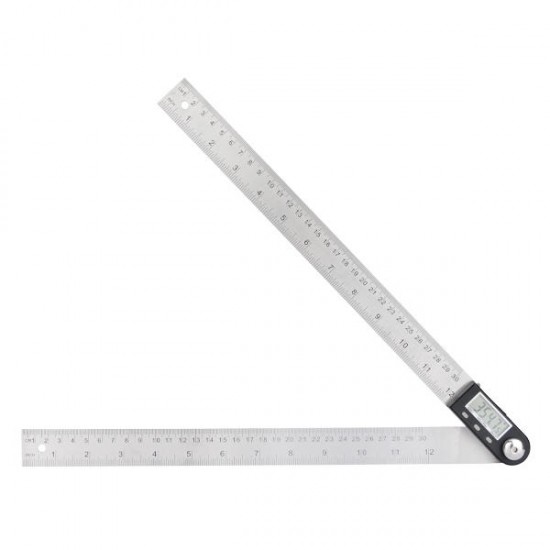 360 Degree 0-300mm Stainless Steel Digital Protractor Goniometer Angle Finder Meter Ruler