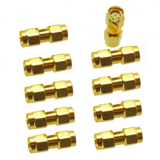 10 PCS RP-SMA Male to RP-SMA Male RF Coaxial Connector Adapter RP-SMA-JJ For FPV Goggles VTX RX Monitor RC Drone