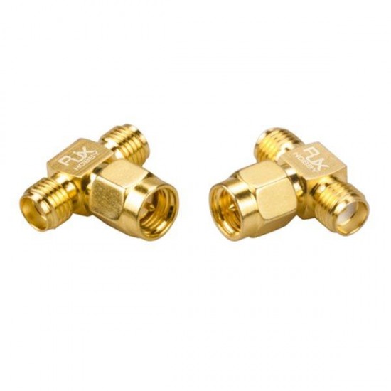 2PCS Hobby RJX2253 SMA Male Plug To Dual SMA Female T-type RF Coaxial Adapter Connector 2PCS Hobby RJX2253 SMA Male Plug To Dual SMA Female T-type RF Coaxial Adapter Connector