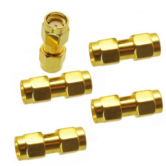 5 PCS RP-SMA Male to RP-SMA Male RF Coaxial Connector Adapter RP-SMA-JJ for FPV Goggles VTX RX Monitor RC Drone