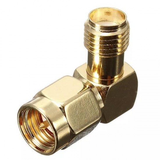 5Pcs SMA Male To SMA Female Jack Right Angle Crimp RF Adapter Connector