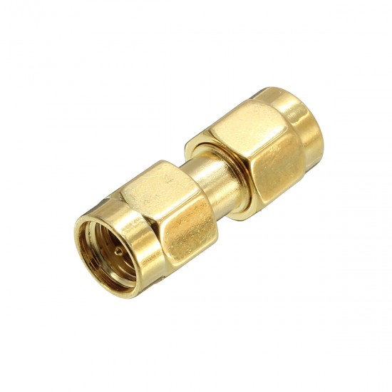 CA01 2Pcs Copper SMA Male To SMA Male Plug RF Coaxial Adapter Connector