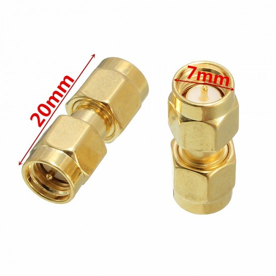 CA01 2Pcs Copper SMA Male To SMA Male Plug RF Coaxial Adapter Connector