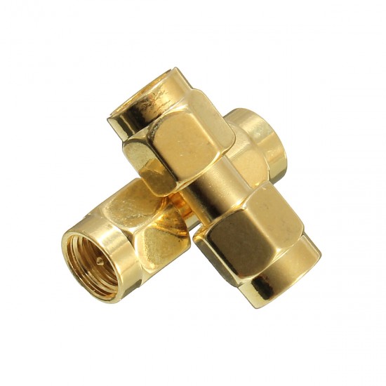 CA01 2Pcs Copper SMA Male To SMA Male Plug RF Coaxial Adapter Connector