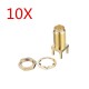 10pcs 50Ω Golden SMA-KWE to RP-SMA Female RF Connector Adapter Straight for RC Drone