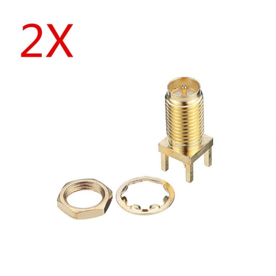 2pcs 50Ω Golden SMA-KWE to RP-SMA Female RF Connector Adapter Straight for RC Drone