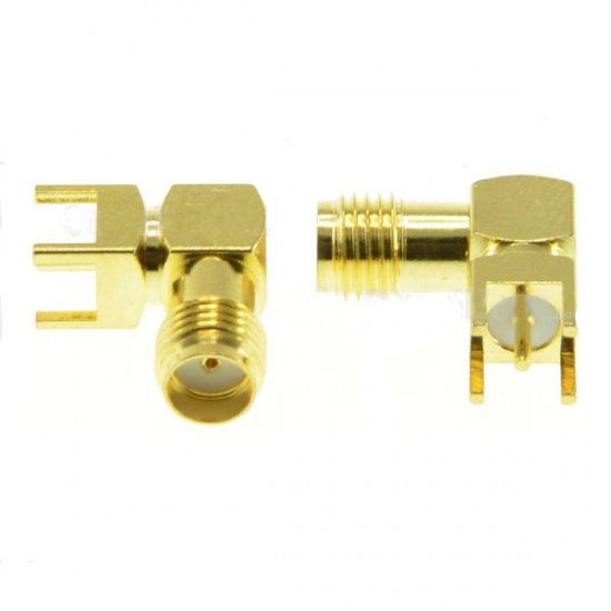 2pcs SMA Female Adapter Right Angle Solder For PCB Board Mount RF Connector for RC Drone FPV Racing 2pcs SMA Female Adapter Right Angle Solder For PCB Board Mount RF Connector for RC Drone FPV Racing