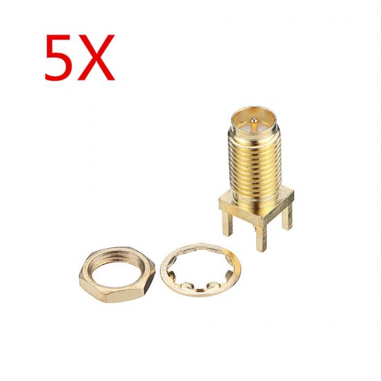5pcs 50Ω Golden SMA-KWE to RP-SMA Female RF Connector Adapter Straight for RC Drone