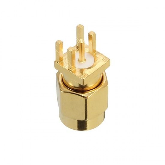 Copper 50Ohm SMA Male Plug PCB Clip Edge Solder Mount RF Connector