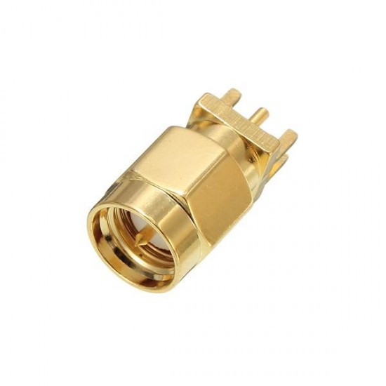 Copper 50Ohm SMA Male Plug PCB Clip Edge Solder Mount RF Connector