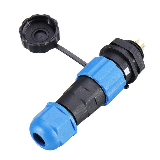 1Pair IP68 SP13 5Pin Waterproof Air Plug Socket Panel Mount Wire Cable Connector Aviation Plug