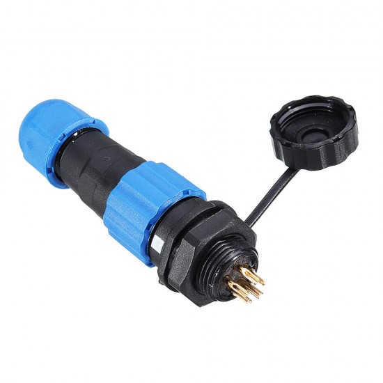 1Pair IP68 SP13 5Pin Waterproof Air Plug Socket Panel Mount Wire Cable Connector Aviation Plug