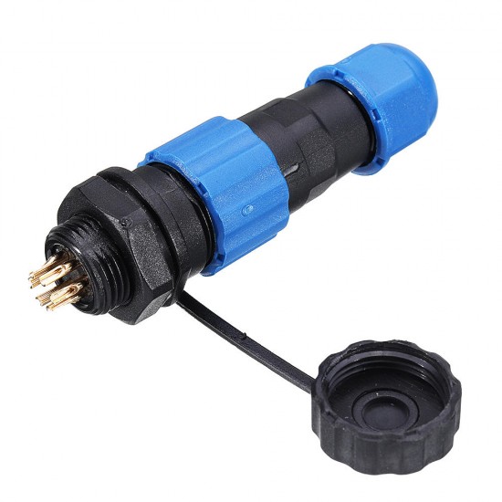 1Pair IP68 SP13 6Pin Waterproof Air Plug Socket Panel Mount Wire Cable Connector Aviation Plug