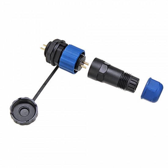 5pcs SP16 IP68 Waterproof Connector Male Plug & Female Socket 2 Pin Panel Mount Wire Cable Connector Aviation Plug