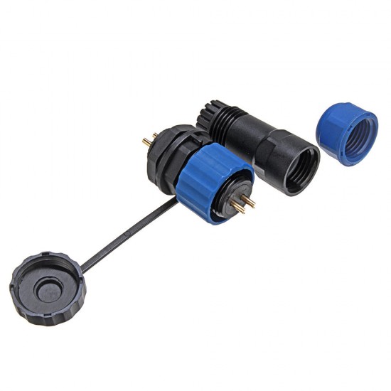 SP16 IP68 Waterproof Connector Male Plug & Female Socket 2 Pin Panel Mount Wire Cable Connector Aviation Plug