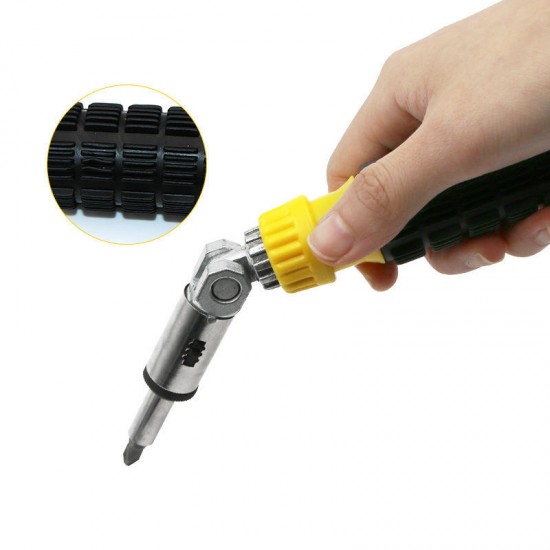 0-180 Degree Multifunctional Ratchet Screwdriver 1/4 Inch Inside 6.35mm Hexagon Screwdriver