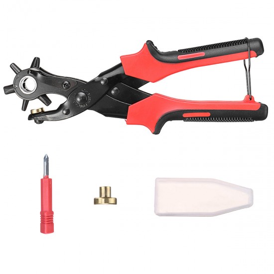 10 Inch Leather Revoling Hole Punch Heavy Duty 6 Size Pliers Punch Belt Holes Tool 10 Inch Leather Revoling Hole Punch Heavy Duty 6 Size Pliers Punch Belt Holes Tool