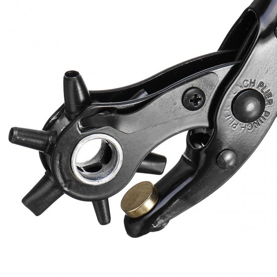10 Inch Leather Revoling Hole Punch Heavy Duty 6 Size Pliers Punch Belt Holes Tool 10 Inch Leather Revoling Hole Punch Heavy Duty 6 Size Pliers Punch Belt Holes Tool