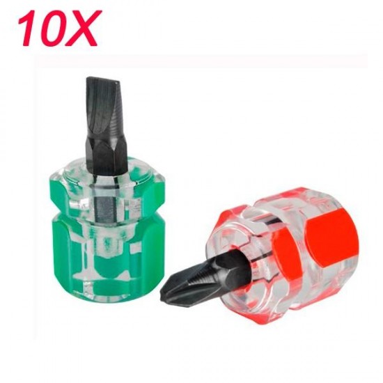 10 set of 2pcs Anti-Slip Magnetic Phillip Screwdriver Bits + Single Side Mini Screwdriver