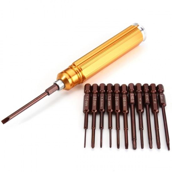 12 in 1 Repair Screwdriver Sets Repairtoolkit Prision Gold/Black Screwdriver