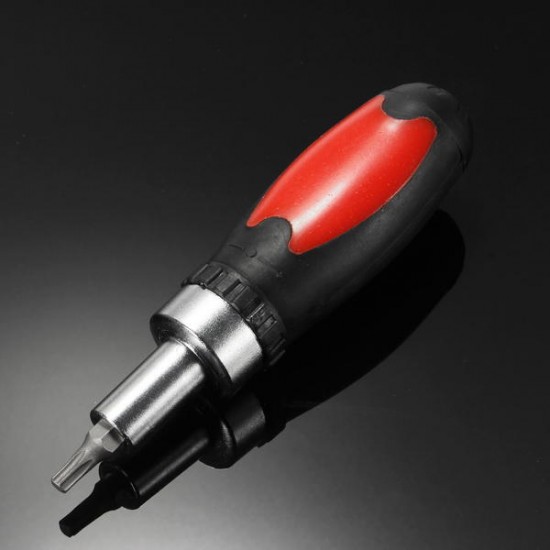 1/4 Inch Red Screwdriver Handle with 10Pcs Screwdriver Bits