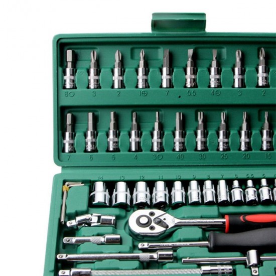 46PCS/SET Car Repair Tools Kit 1/4'' Wrench Torx Ratchet Driver Screwdrivers